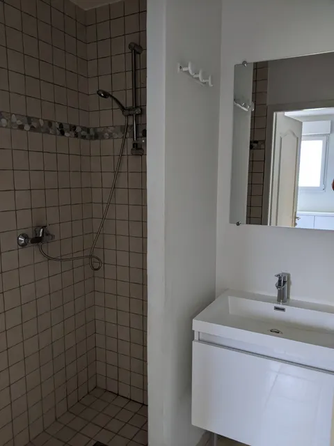 Salle de douche avec lavabo