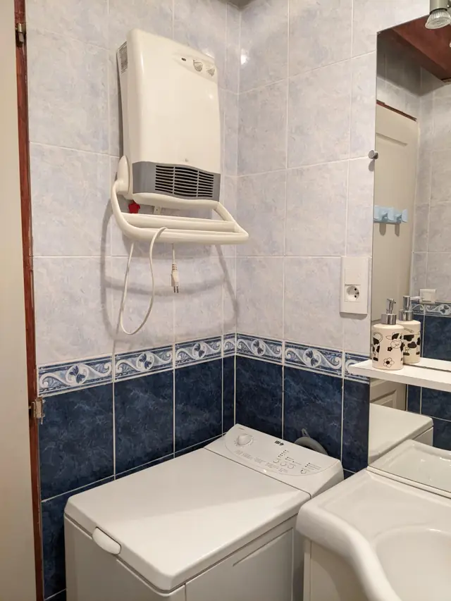 Lave-linge dans la salle de douche
